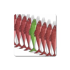 Mackerel Military 2 Square Magnet