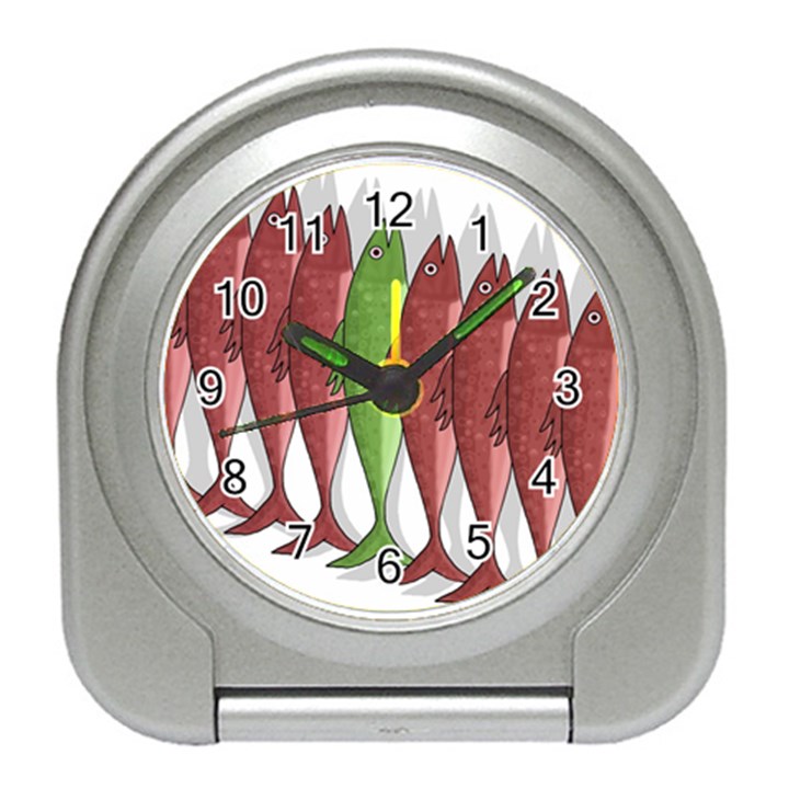 Mackerel military 2 Travel Alarm Clocks