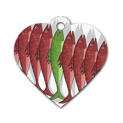 Mackerel Military 2 Dog Tag Heart (one Side)