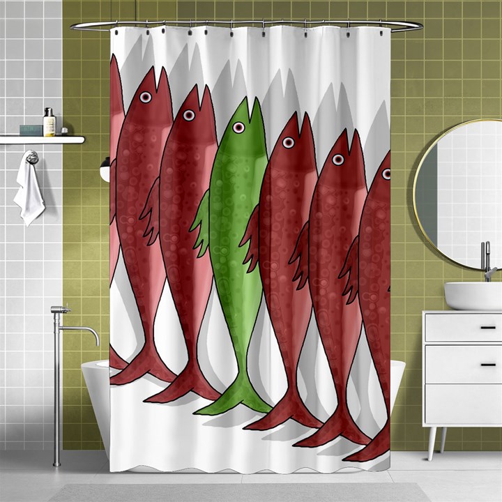 Mackerel military 2 Shower Curtain 48  x 72  (Small) 