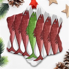 Mackerel Military 2 Snowflake Ornament (2-side) by Valentinaart