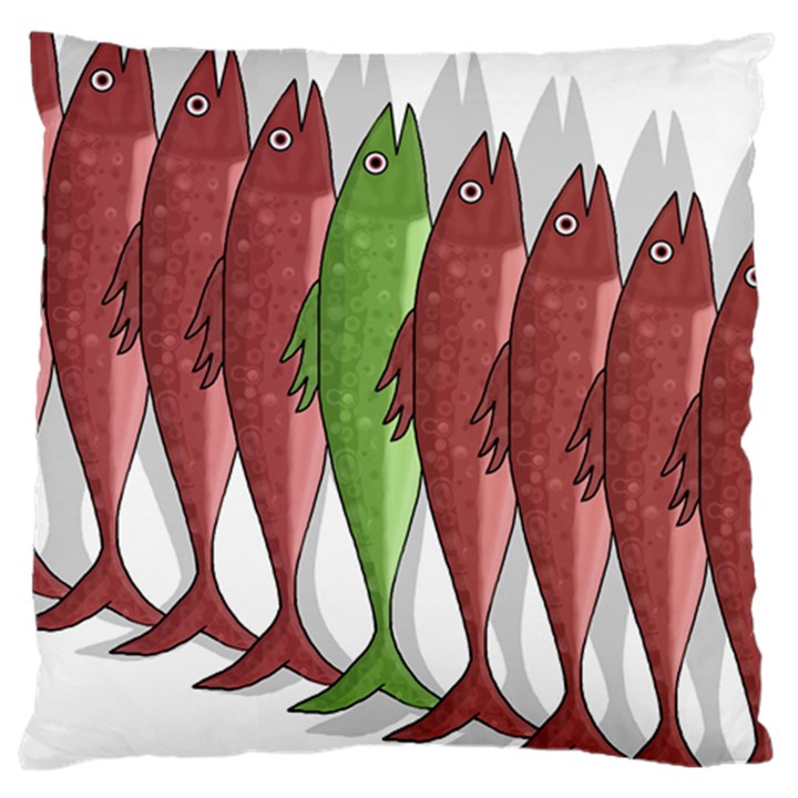 Mackerel military 2 Large Cushion Case (One Side)