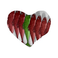 Mackerel Military 2 Standard 16  Premium Heart Shape Cushions