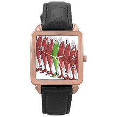 Mackerel Military 2 Rose Gold Leather Watch  by Valentinaart