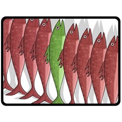 Mackerel Military 2 Double Sided Fleece Blanket (large)  by Valentinaart