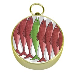 Mackerel Military 2 Gold Compasses by Valentinaart