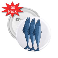 Mackerel 2 25  Buttons (100 Pack) 