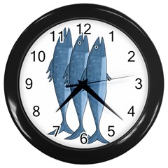 Mackerel Wall Clocks (black)