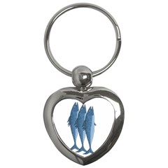 Mackerel Key Chains (heart)  by Valentinaart