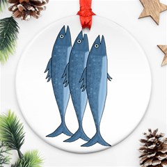 Mackerel Round Ornament (two Sides) 