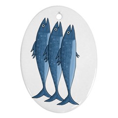 Mackerel Oval Ornament (two Sides)