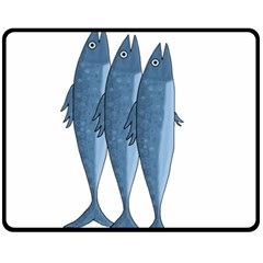 Mackerel Fleece Blanket (medium)  by Valentinaart