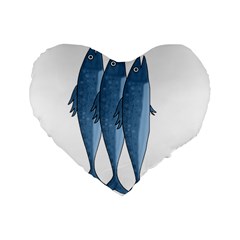 Mackerel Standard 16  Premium Heart Shape Cushions