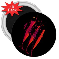 Red Fish 3  Magnets (10 Pack) 