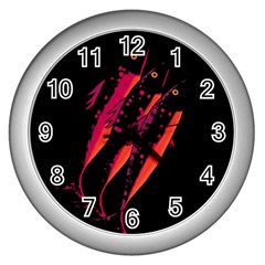 Red Fish Wall Clocks (silver) 