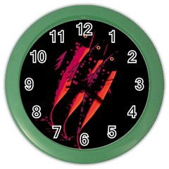 Red Fish Color Wall Clocks