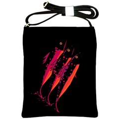 Red Fish Shoulder Sling Bags by Valentinaart