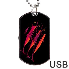 Red Fish Dog Tag Usb Flash (one Side) by Valentinaart