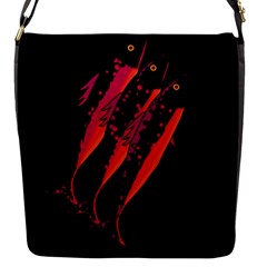 Red Fish Flap Messenger Bag (s) by Valentinaart