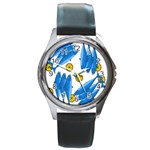 Mackerel meal 2 Round Metal Watch Front