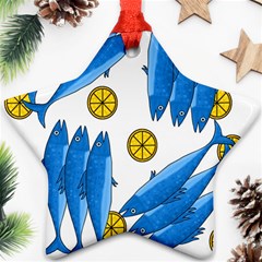 Mackerel Meal 2 Ornament (star)  by Valentinaart