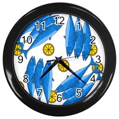 Mackerel Meal 2 Wall Clocks (black)