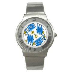 Mackerel Meal 2 Stainless Steel Watch by Valentinaart