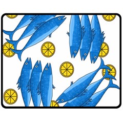 Mackerel Meal 2 Fleece Blanket (medium)  by Valentinaart