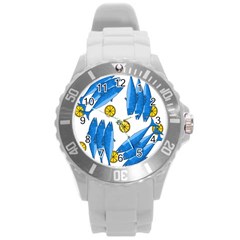 Mackerel Meal 2 Round Plastic Sport Watch (l) by Valentinaart