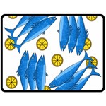 Mackerel meal 2 Double Sided Fleece Blanket (Large)  80 x60  Blanket Front