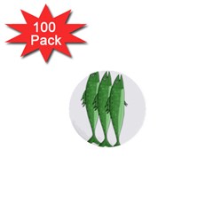 Mackerel - Green 1  Mini Buttons (100 Pack) 