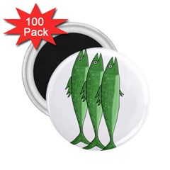 Mackerel - Green 2 25  Magnets (100 Pack)  by Valentinaart