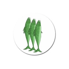 Mackerel - Green Magnet 3  (round) by Valentinaart