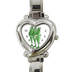 Mackerel - Green Heart Italian Charm Watch by Valentinaart