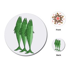 Mackerel - Green Playing Cards (round) 