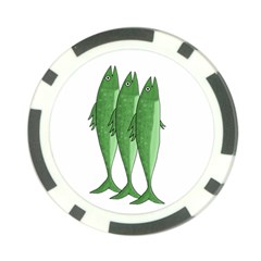 Mackerel - Green Poker Chip Card Guards by Valentinaart