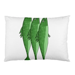 Mackerel - Green Pillow Case by Valentinaart