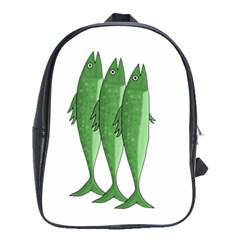 Mackerel - Green School Bags(large) 