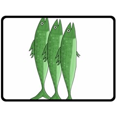 Mackerel - Green Fleece Blanket (large) 