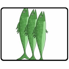 Mackerel - Green Fleece Blanket (medium) 