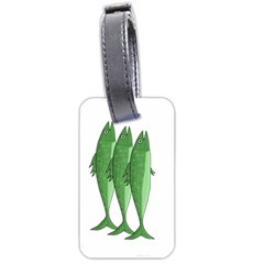 Mackerel - Green Luggage Tags (one Side)  by Valentinaart