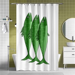 Mackerel - Green Shower Curtain 48  X 72  (small)  by Valentinaart