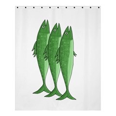 Mackerel - Green Shower Curtain 60  X 72  (medium)  by Valentinaart