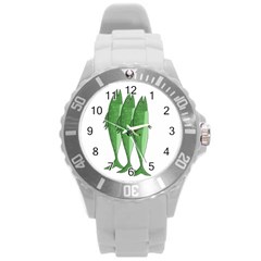 Mackerel - Green Round Plastic Sport Watch (l) by Valentinaart