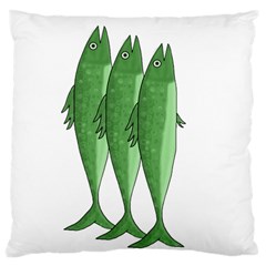 Mackerel - Green Large Cushion Case (two Sides)