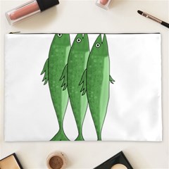 Mackerel - Green Cosmetic Bag (xxl)  by Valentinaart