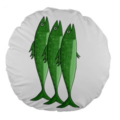 Mackerel - Green Large 18  Premium Round Cushions