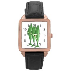 Mackerel - Green Rose Gold Leather Watch  by Valentinaart