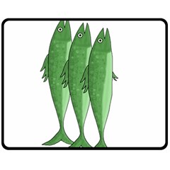 Mackerel - Green Double Sided Fleece Blanket (medium) 