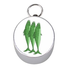 Mackerel - Green Mini Silver Compasses by Valentinaart